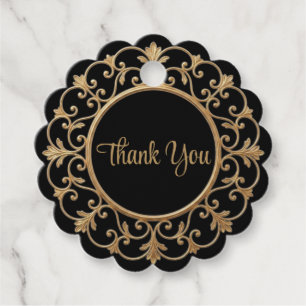 Étiquette de faveur de mariage gothique élégant et