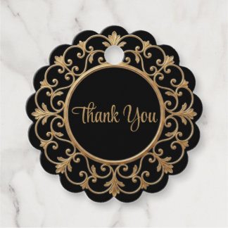 Étiquette de faveur de mariage gothique élégant et