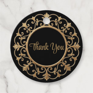 Étiquette de faveur de mariage gothique élégant et