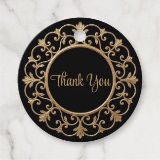 Étiquette de faveur de mariage gothique élégant et