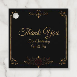 Étiquette de faveur de mariage gothique élégant fo
