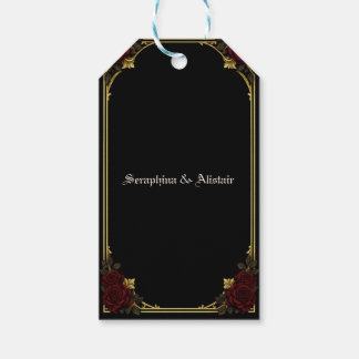 Étiquette de faveur de mariage gothique foncé élég