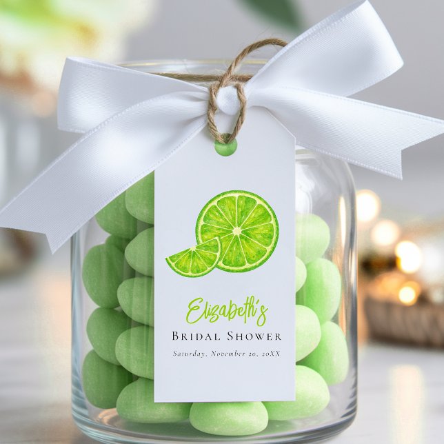 Étiquette de faveur de mariage Lime Green Main Squ (Créateur téléchargé)