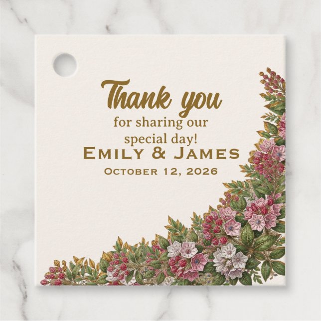 Étiquette de faveur de mariage Pennsylvania Mounta (Devant)