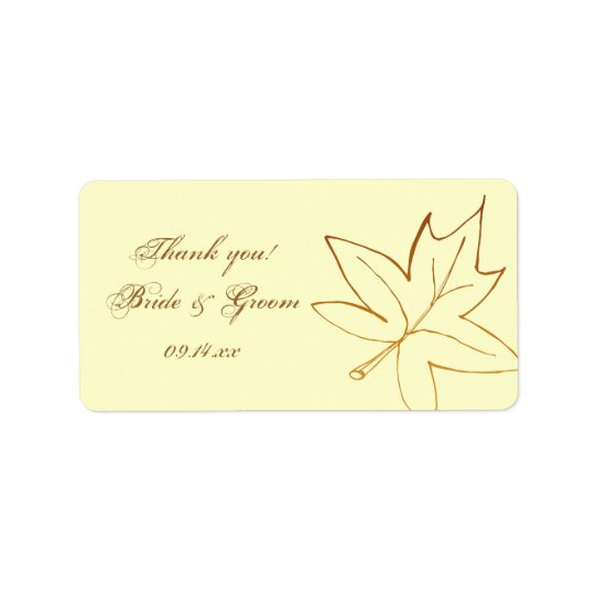 Étiquette de faveur de Merci de mariage de feuille