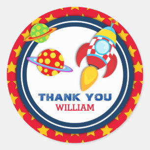 Étiquette de faveur de Merci de vaisseau spatial