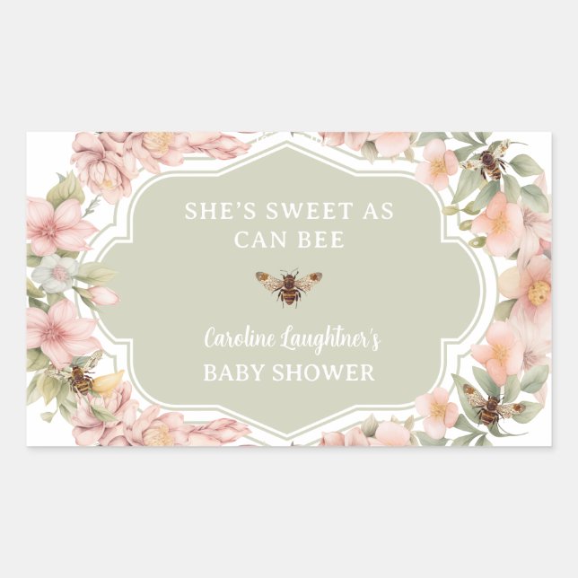 Étiquette de faveur de miel pour Baby Shower Bee (Devant)