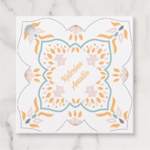 Étiquette de faveur de mosaïque de bord de mer
