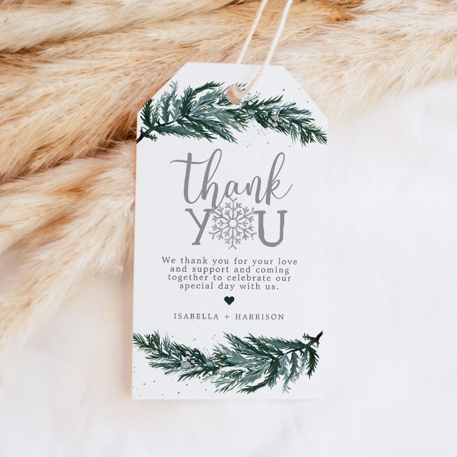 Étiquette de Faveur de Noël RORY Green Winter Pine (Créateur téléchargé)