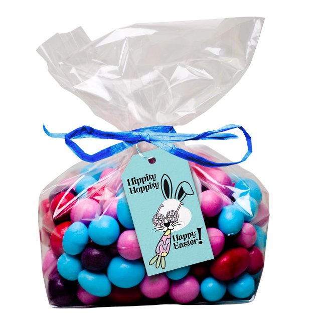 Étiquette de faveur de Pâques rétro Bunny Flower P (Créateur téléchargé)