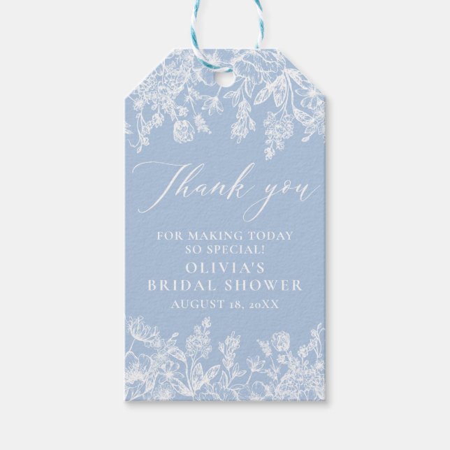 Étiquette de Faveur de Réception de Mariage Floral (Devant)