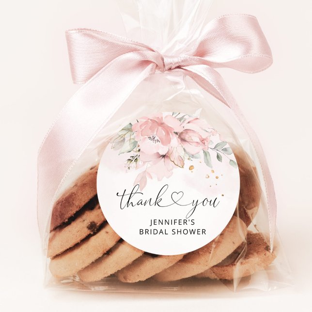 étiquette de faveur de shower de mariage roses blu (Créateur téléchargé)