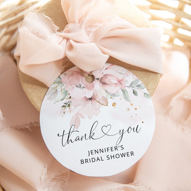 étiquette de faveur de shower de mariage roses rou (Créateur téléchargé)