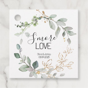 Étiquette de faveur de S'more d'amour de mariage v