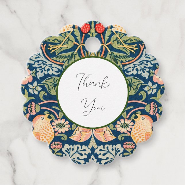 Étiquette de faveur de voleur de fraise W Morris (Devant)