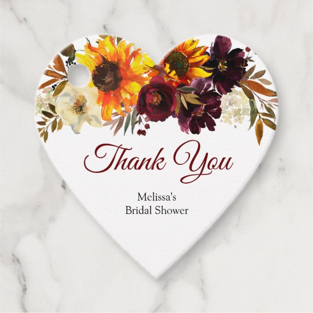 Étiquette de faveur en forme de cœur pour tomber a (Devant)