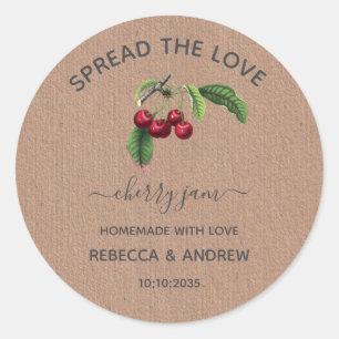 Étiquette de faveur en papier kraft Cherry Jam Spr