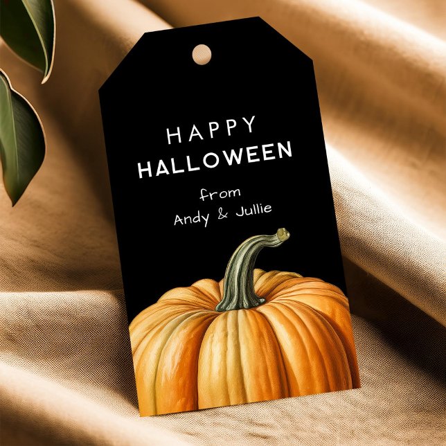 Étiquette de faveur Halloween avec grosse citrouil (Créateur téléchargé)