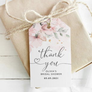 Étiquette de faveur nuptiale roses rosées. Étiquet
