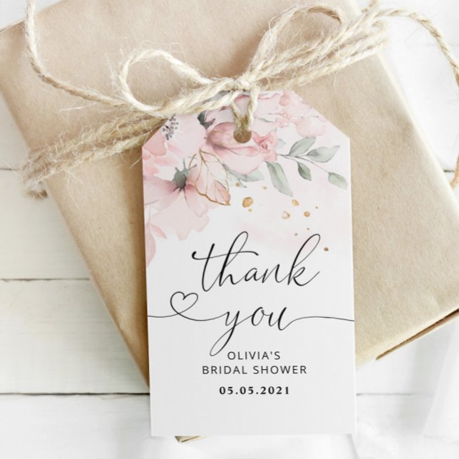 Étiquette de faveur nuptiale roses rosées. Étiquet (Créateur téléchargé)