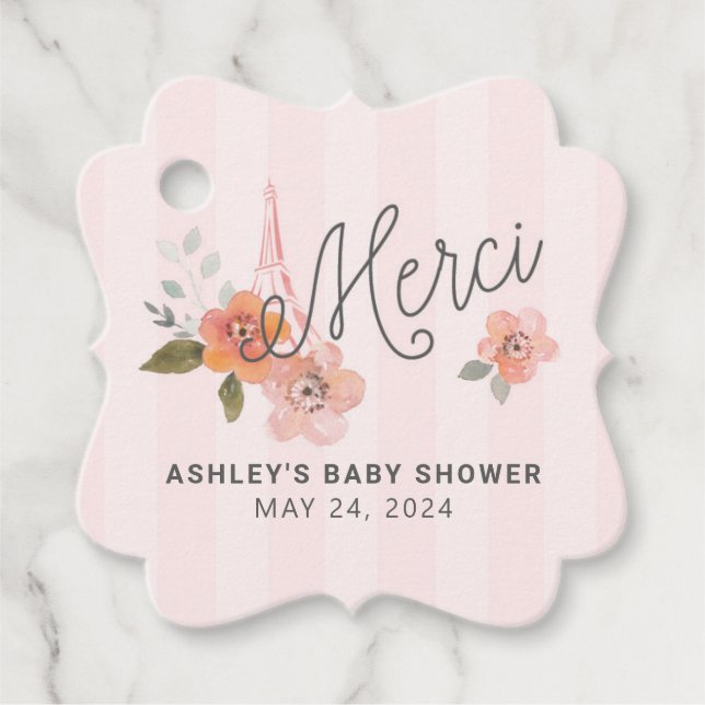 Étiquette de faveur Parisienne française (Devant)