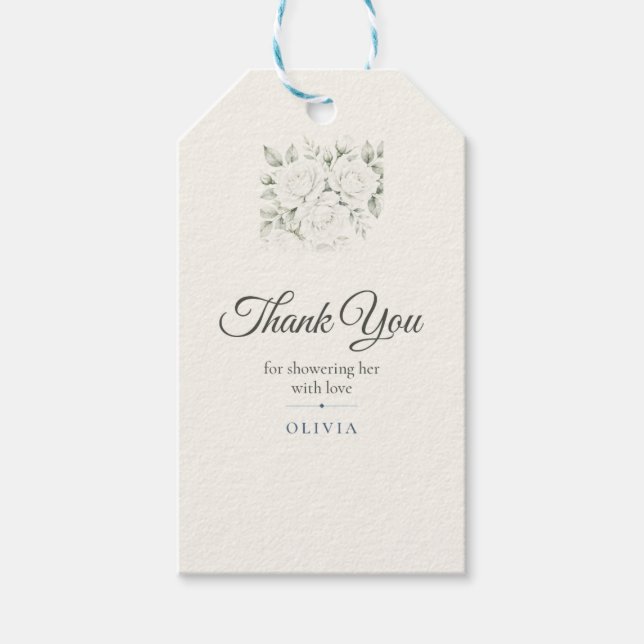 Étiquette de faveur Quelque chose de bleu — Merci (Devant)