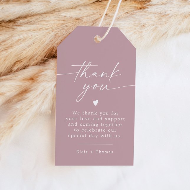 Étiquette de faveur Rose Poussiéreuse Rouge Blush  (Créateur téléchargé)