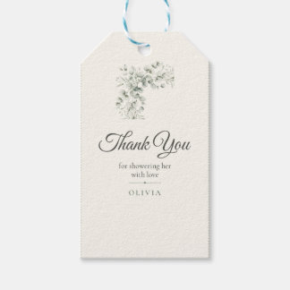 Étiquette de faveur Sage & Lace — Merci