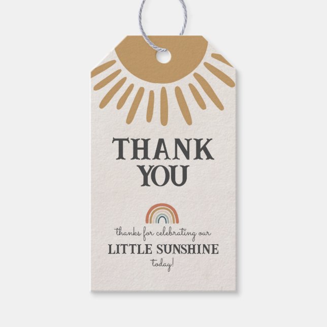 étiquette de faveur soleil pour anniversaire ou ba (Devant)