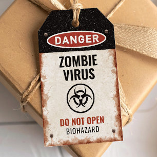 Étiquette de favori de virus zombie avec panneau d