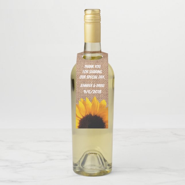 Étiquette de favorité de bouteille de vin en toile (Sur bouteille)