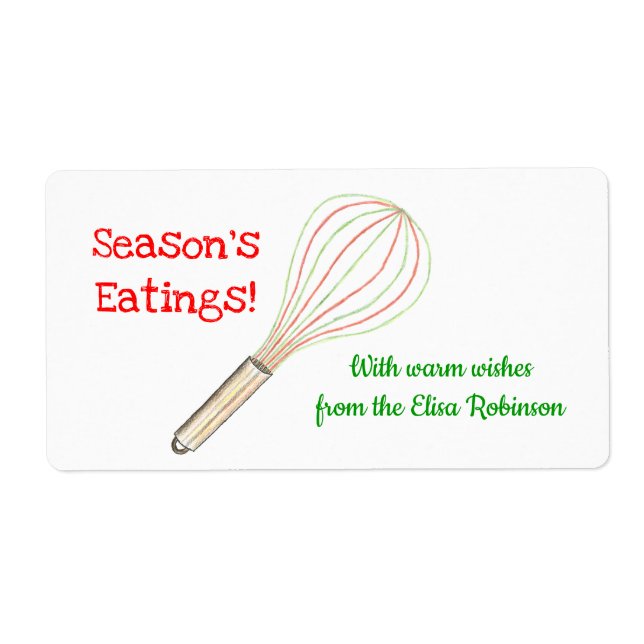 Étiquette de festins de Noël/étiquette de cuisson (Devant)