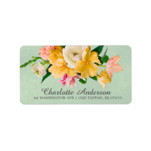 Étiquette de Fête des mariées florale du pré-print