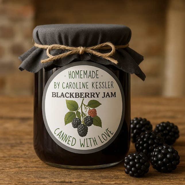 Étiquette de feuille de canning de confiture de mû (Créateur téléchargé)