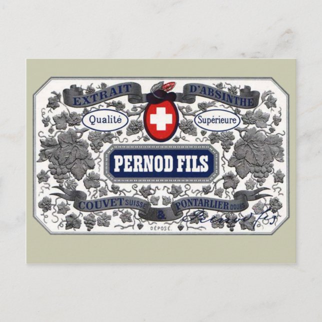 Étiquette de fichiers Pernod de carte postale (Devant)