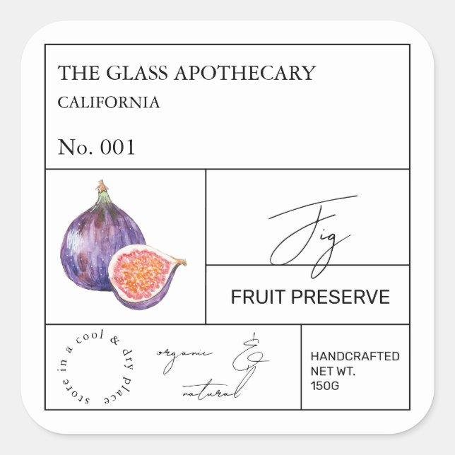 Étiquette de figues apothecaires (Devant)