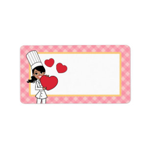 Étiquette de fille d'art de cuisine
