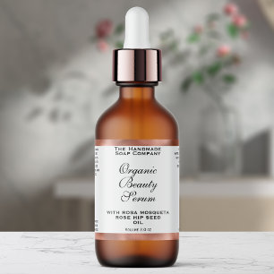 Étiquette de flacon compte-gouttes de cosmétiques