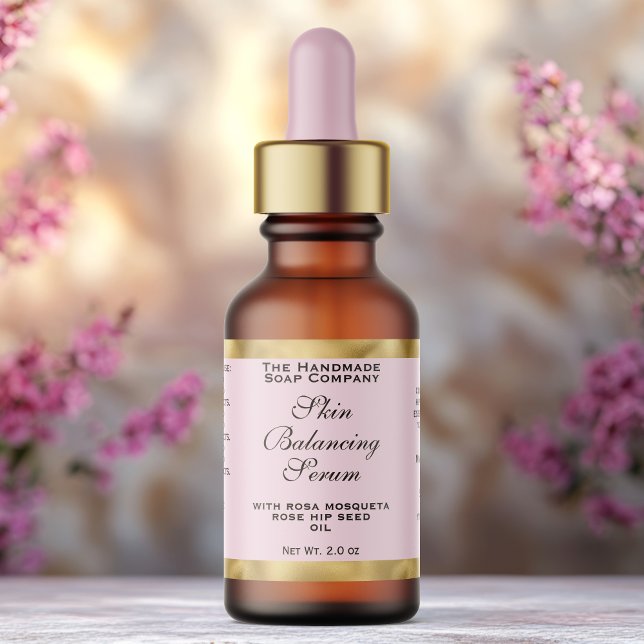Étiquette de flacon compte-gouttes petite rose et  (Créateur téléchargé)