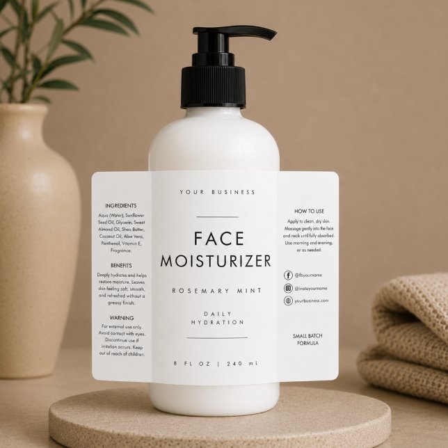 Étiquette de flacon de 240 ml de crème hydratante  (Créateur téléchargé)