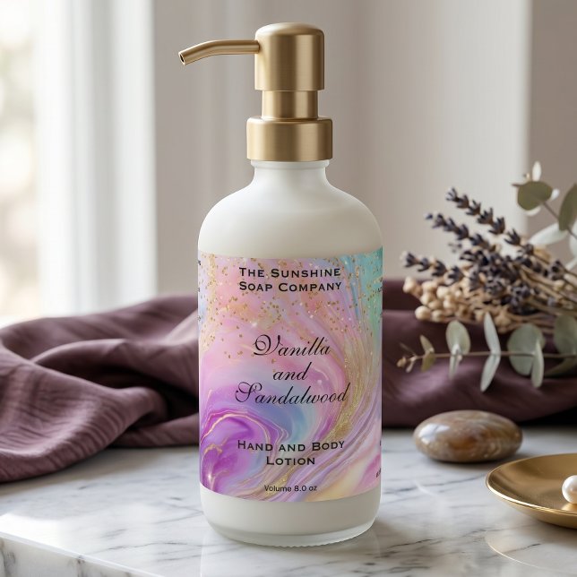 Étiquette de flacon de cosmétiques à paillettes ho (Créateur téléchargé)