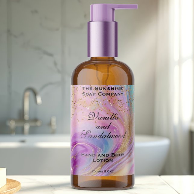 Étiquette de flacon de cosmétiques à paillettes ho (Créateur téléchargé)