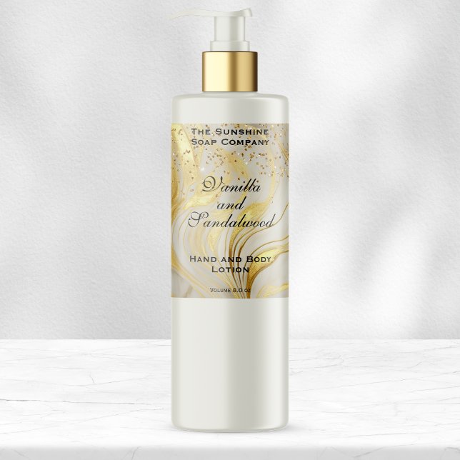 Étiquette de flacon de cosmétiques en marbre d'ivo (Créateur téléchargé)