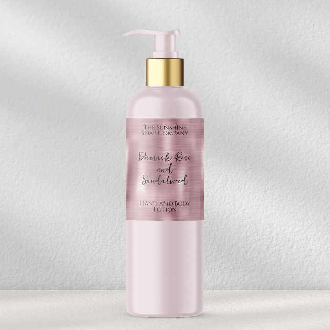 Étiquette de flacon de cosmétiques en métal rose b (Créateur téléchargé)