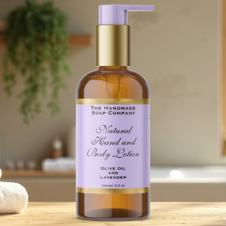 Étiquette de flacon de cosmétiques en violet clair