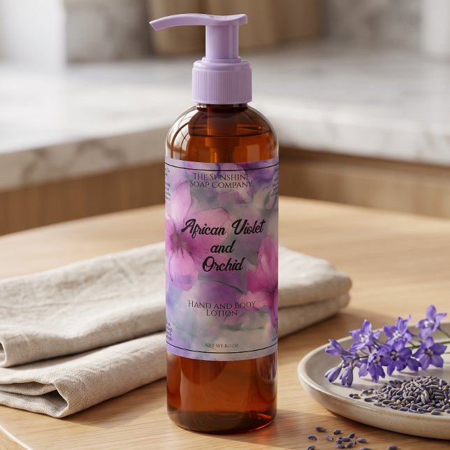 Étiquette de flacon de cosmétiques Fleurs roses et (Créateur téléchargé)