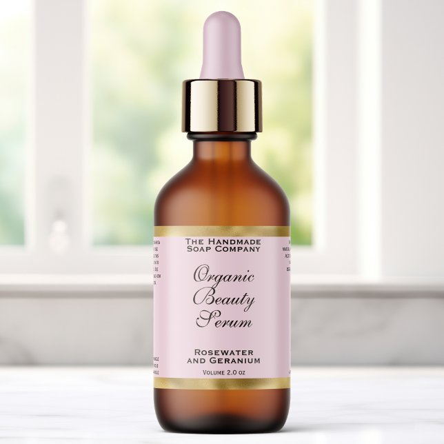Étiquette de flacon de cosmétiques Rose & Or (Créateur téléchargé)