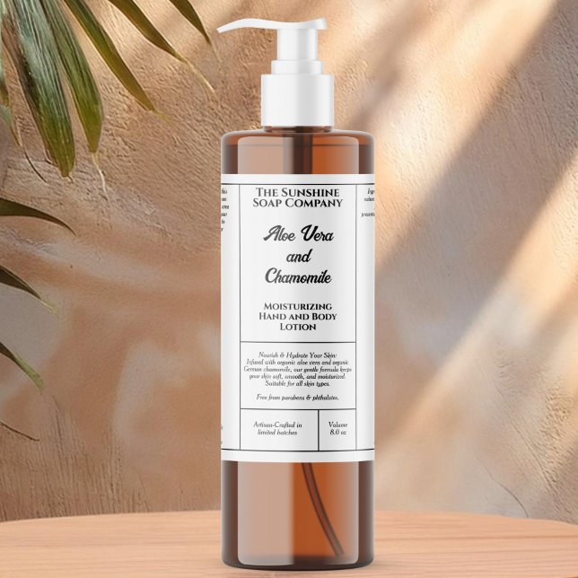 Étiquette de flacon de cosmétiques rustique blanc  (Créateur téléchargé)