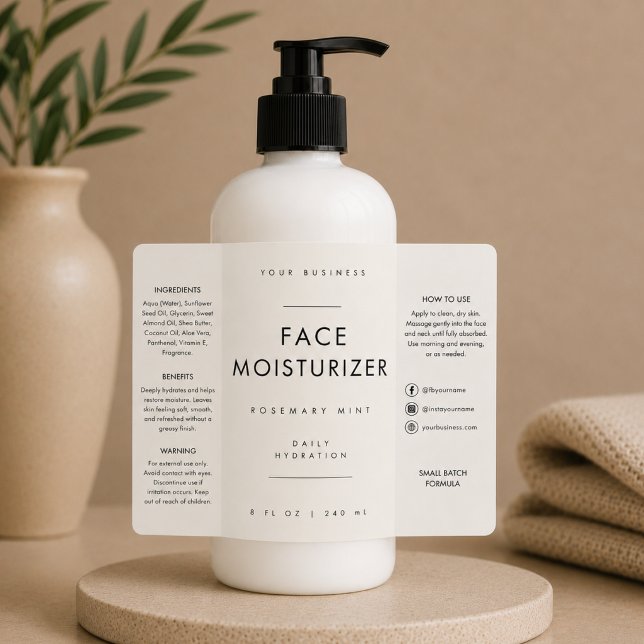 Étiquette de flacon de crème hydratante pour le vi (Créateur téléchargé)