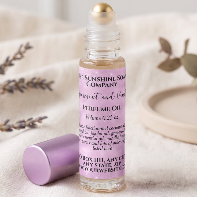 Étiquette de flacon de parfum à bille aux étincell (Créateur téléchargé)